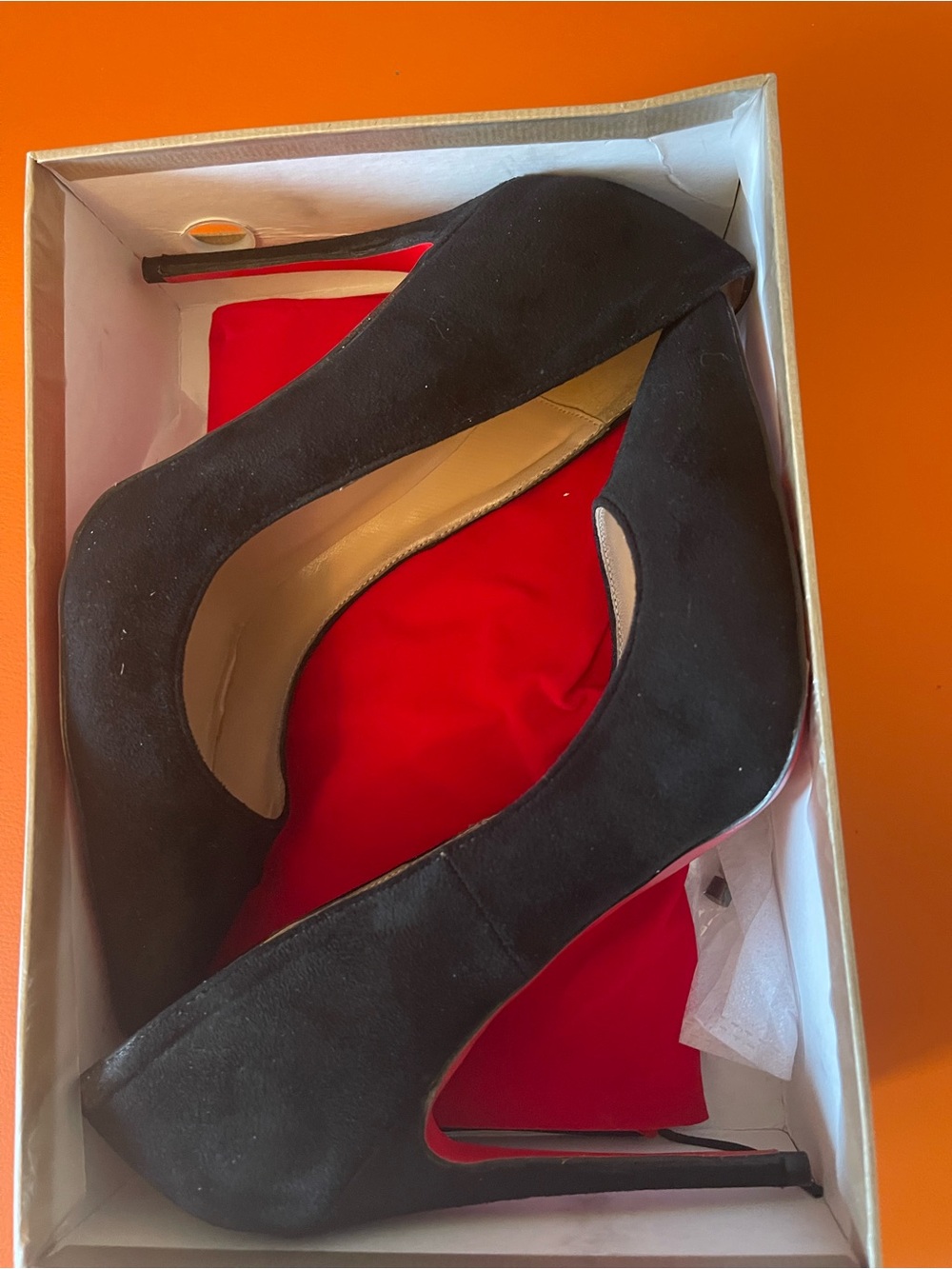 Christian Louboutin Black Suede Stiletto Pumps - Classic Women's High Heels
